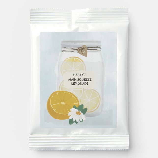 Mason Jar Custom Label Lemonade Mix (Front)