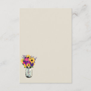Mason Jar Daisies and Sunflowers Escort Card