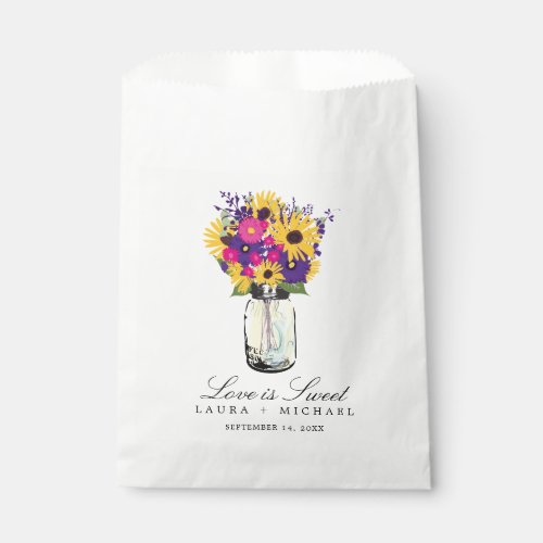 Mason Jar Daisies and Sunflowers  Favors Favor Bag