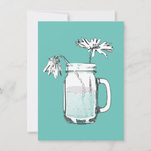 mason jar daisies invitation