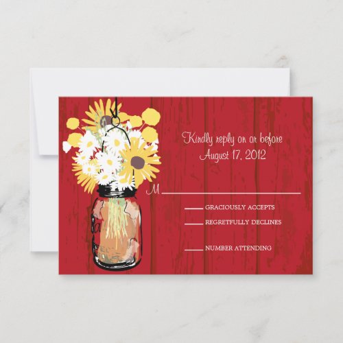 Mason Jar Daisies Sunflowers &amp; Billy Balls  RSVP