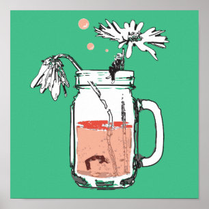 mason jar daisy drowns poster