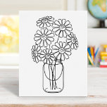Mason Jar Daisy Flowers Coloring Page Poster at Zazzle