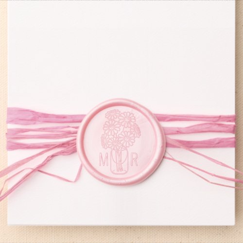 Mason Jar Daisy Monogram Initials Wedding