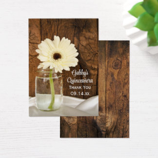 Mason Jar Daisy Thank You Quinceañera Favor Tags