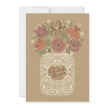 Mason Jar Fall Bridal Shower Invitation