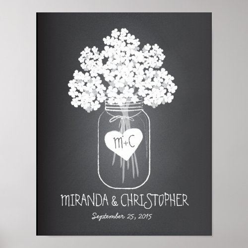 Mason Jar Family Established Marriage Poster