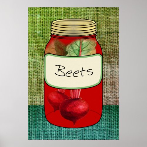 Mason Jar Filled with Beets Poster