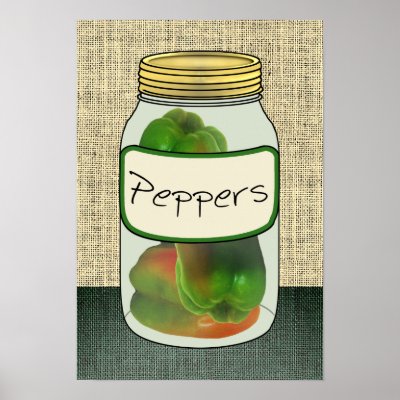Mason Jar Filled with Bell Peppers