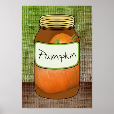 Mason Jar Filled with Canned Pumpkin