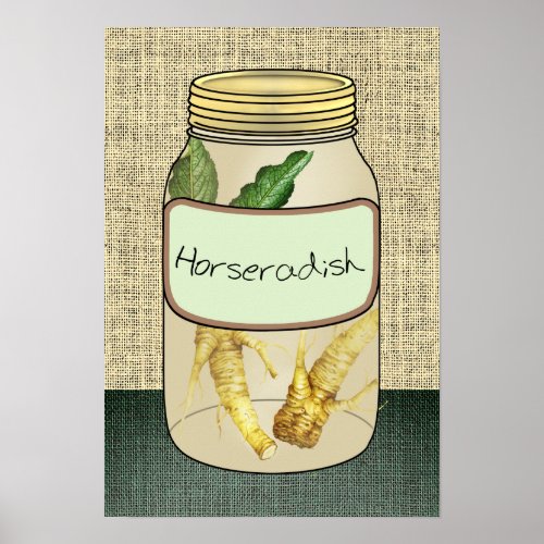 Mason Jar Filled with Horseradish Poster
