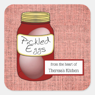Mason Jar Filled with Pickled Eggs Food Label