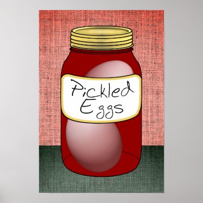 Mason Jar Filled with Pickled Eggs