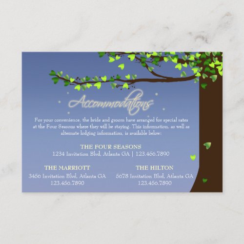 Mason Jar Fireflies Oak Tree Accommodations Card