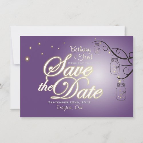 Mason Jar Firefly Lightning Bug Save The Date