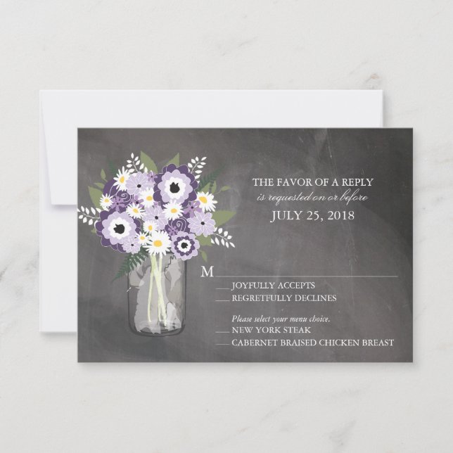 Mason Jar Floral | RSVP Card (Front)