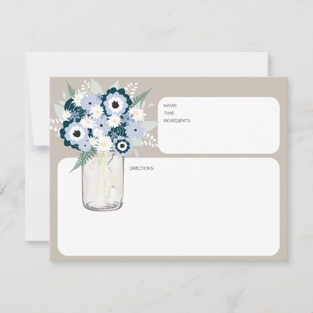 Mason Jar Flowers Recipe Card (Front)