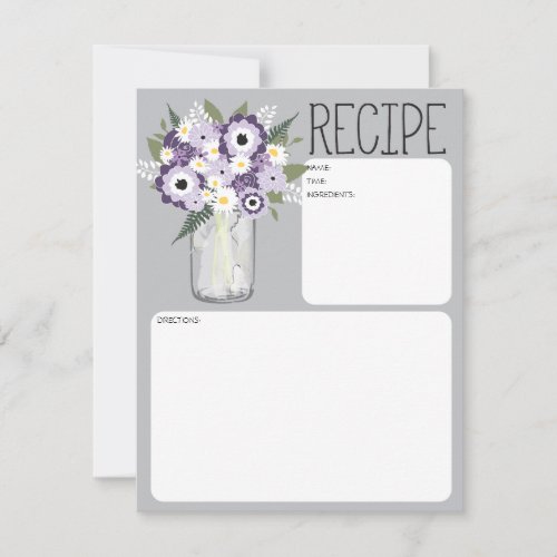 Mason Jar Flowers Recipe Card