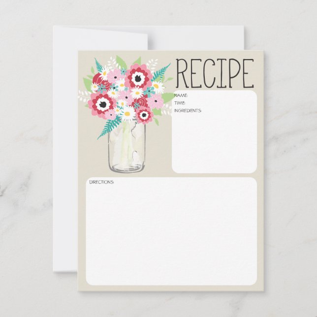 Mason Jar Flowers Recipe Card (Front)
