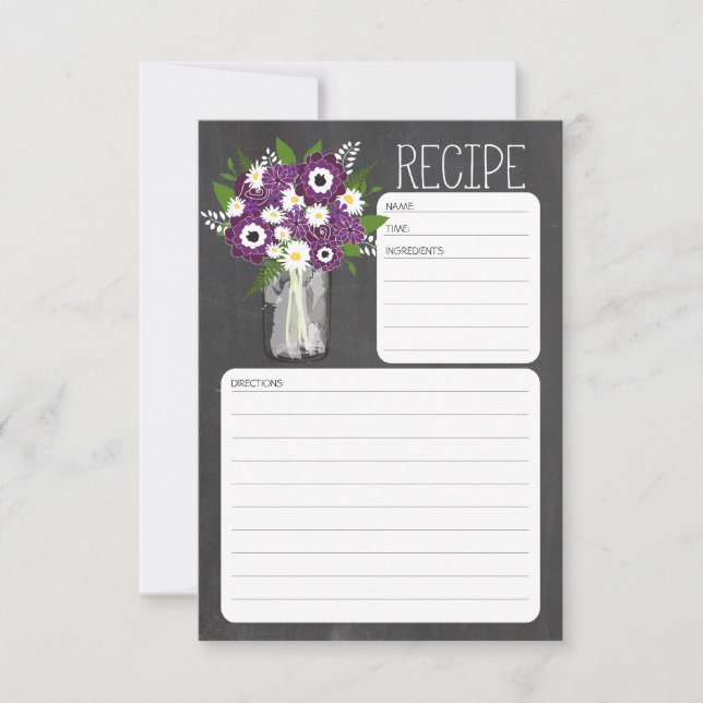 Mason Jar Flowers Recipe Card (Front)
