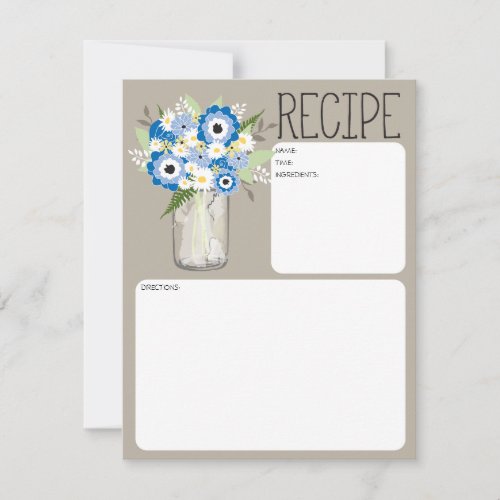 Mason Jar Flowers Recipe Card