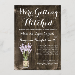 Mason Jar Getting Hitched Country Wedding Invites