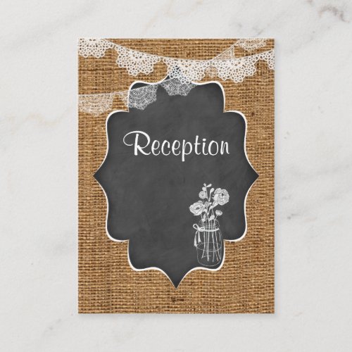 Mason Jar Lace Burlap Chalkboard Wedding Insert