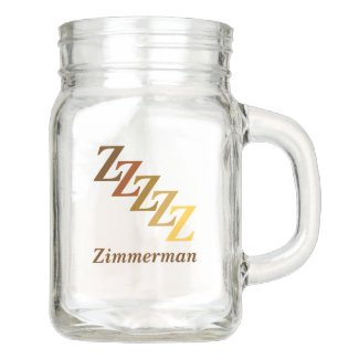 Mason Jar - Last Name with Initials in Browns