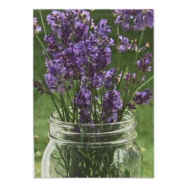 Mason Jar Lavender Country Wedding Invitation