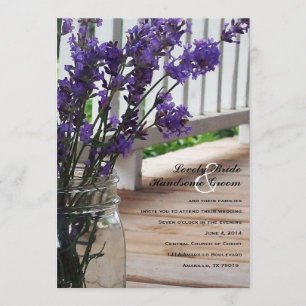 Mason Jar Lavender Porch Wedding Invitation