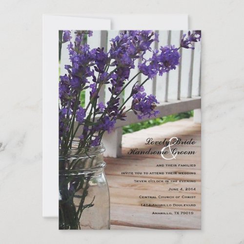 Mason Jar Lavender Porch Wedding Invitation