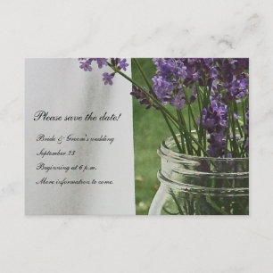 Mason Jar Lavender White Porch save the date