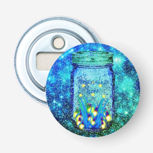 Mason jar lightning bug glowing firefly  magnet bottle opener