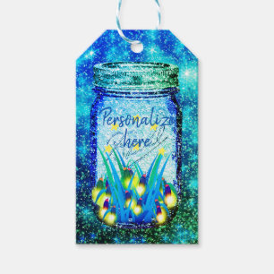 Mason jar lightning bug glowing firefly magnet gift tags