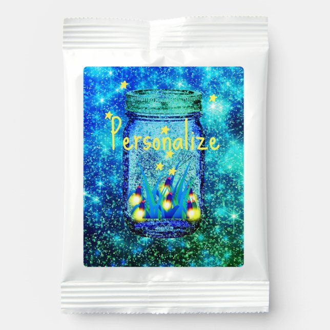 Mason jar lightning bug glowing firefly summer lemonade drink mix (Front)