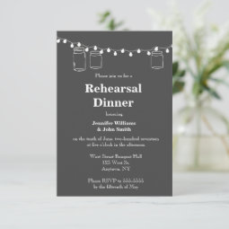 Mason jar lights rehearsal dinner invitations | Zazzle