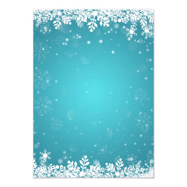 Mason Jar Lights Turquoise Winter Bridal Shower Invitation