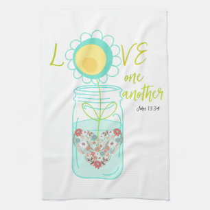 Mason Jar: Love Bible Verse Kitchen Towel