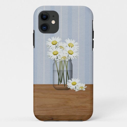 Mason Jar Of Daisies  iPhone 11 Case