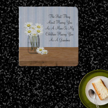 Mason Jar Of Daisies Mother's Day  Trivet by Mousefx at Zazzle