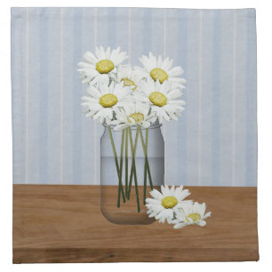 Mason Jar Of Daisies Napkin