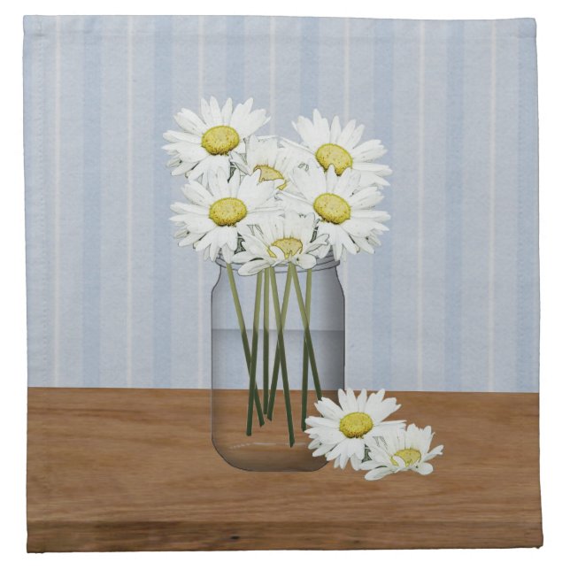 Mason Jar Of Daisies Napkin (Front)