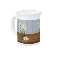 Mason Jar Of Daisies Pitcher