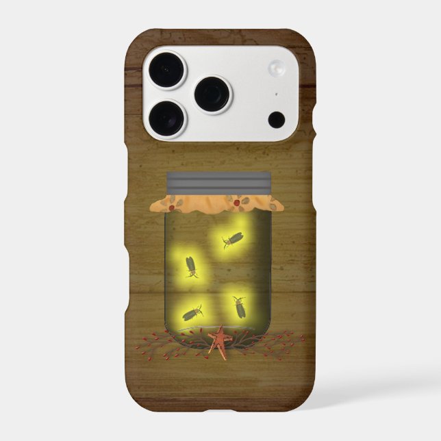 Mason Jar Of Fireflies Iphone Case (Back)