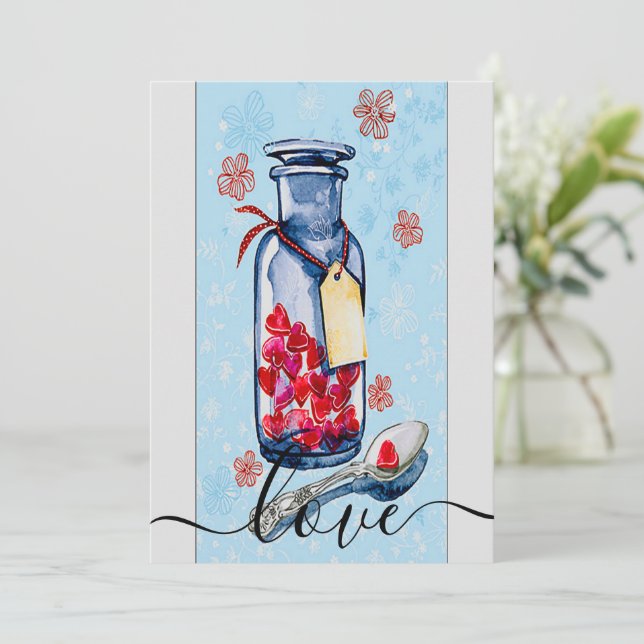Mason Jar of Love Holiday Card (Standing Front)