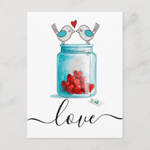 Mason Jar of Love Postcard