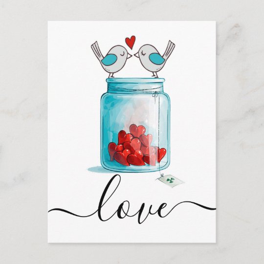 Mason Jar of Love Postcard