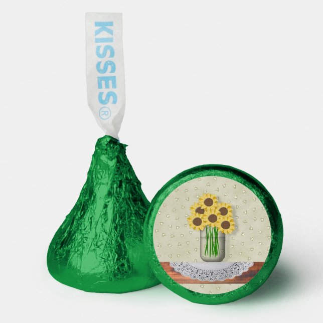Mason Jar Of Sunflowers  Hershey®'s Kisses® (Front)