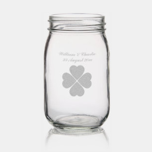 Mason Jar Personalized Lucky Clover