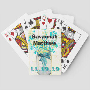 Mason Jar Personalized Wedding Playing Card Gifts